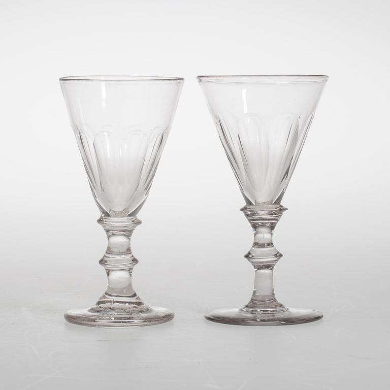 SPETSGLAS, 6 st, snarlika, ca 1900.