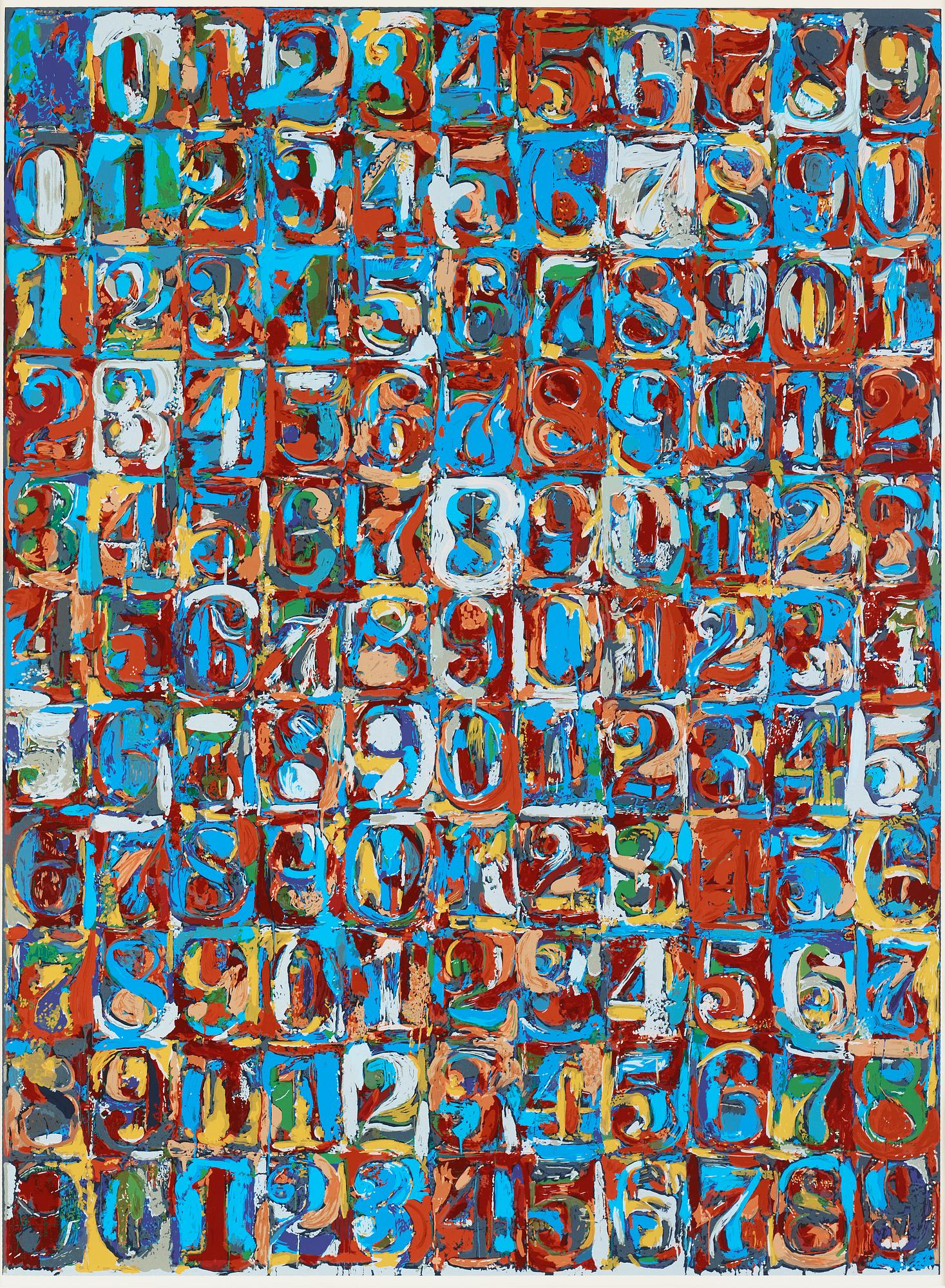 Jasper Johns, färgserigrafi.