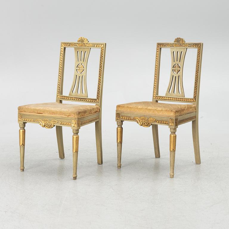 Ten Gustavian style chairs, Sweden, first half of the 20th century.