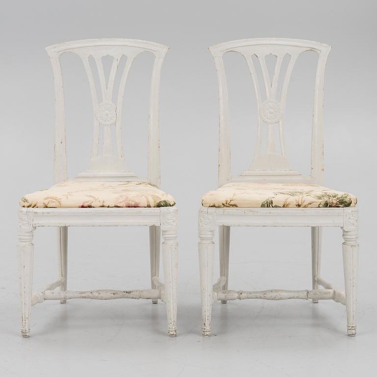 A pair of Gustavian chairs by J. Lindgren (master in Stockholm 1770-1800).