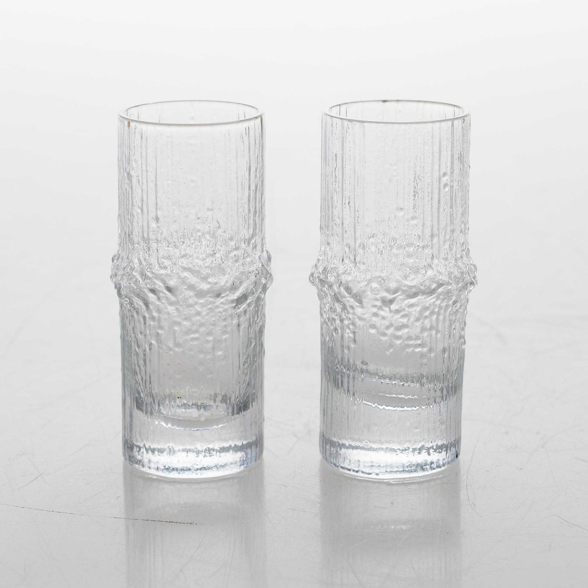 TAPIO WIRKKALA, snapsilasit, 6 kpl, "Niva", Iittala. Alkuperäislaatikossa.