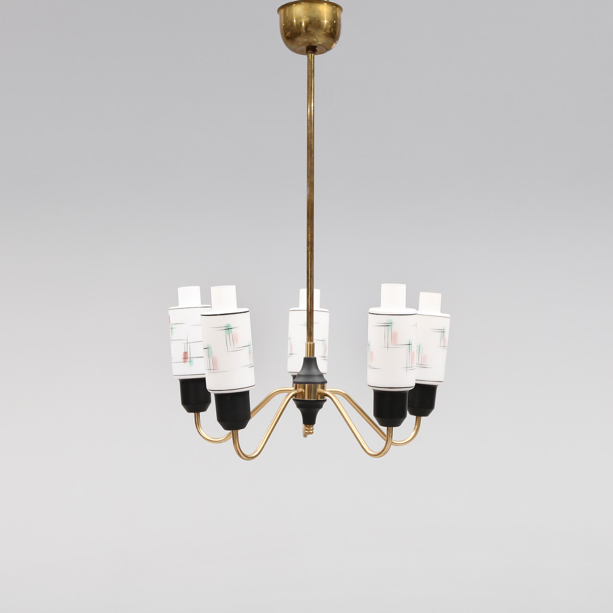 TAKLAMPA, 1900-talets mitt. Höjd ca 60 cm.