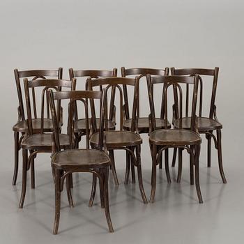 A SET OF 8 THONET STYLE CHAIRS, mid 20th century.