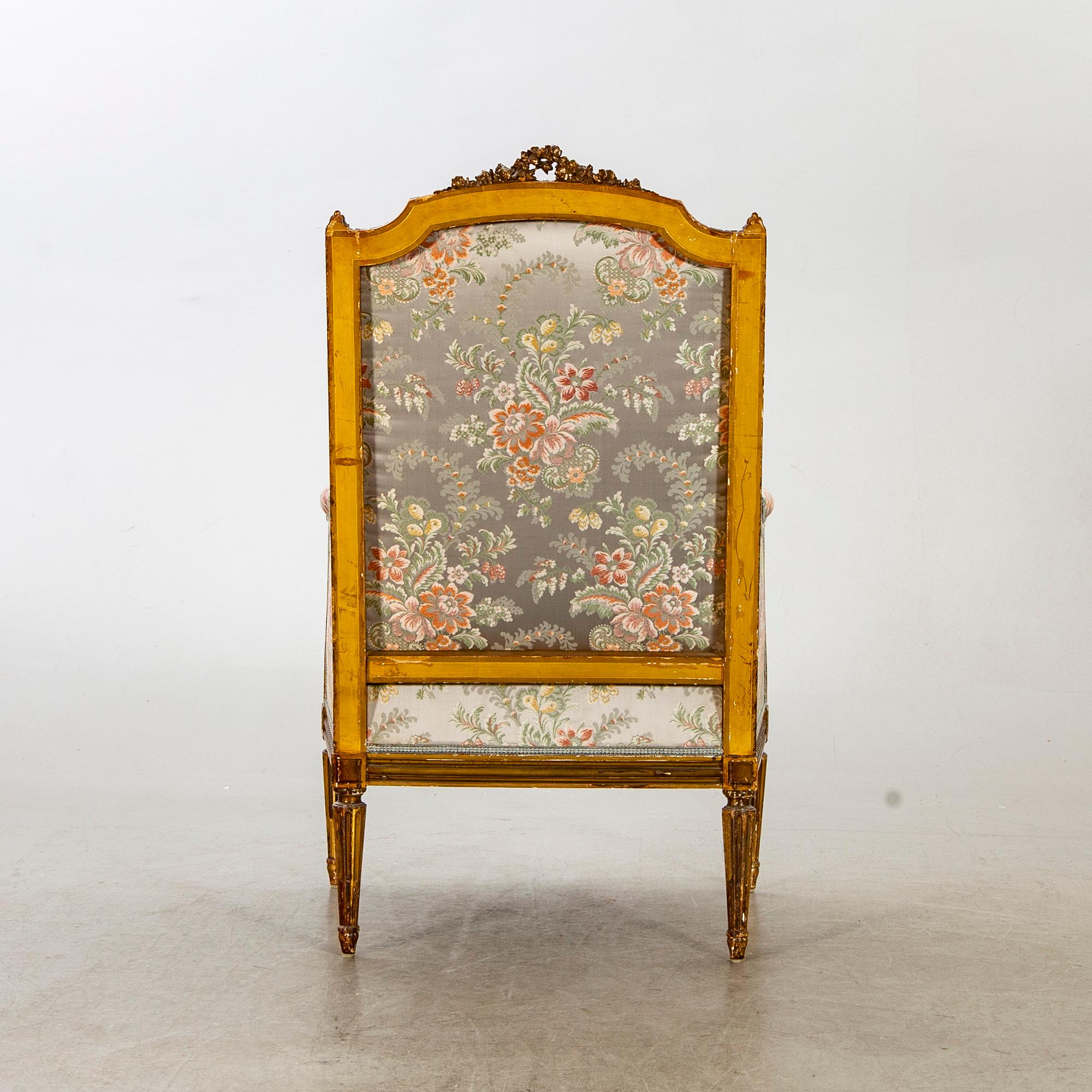 BERGÈRE / FÅTÖLJ, Louis XVI-stil, 1800-talets slut.