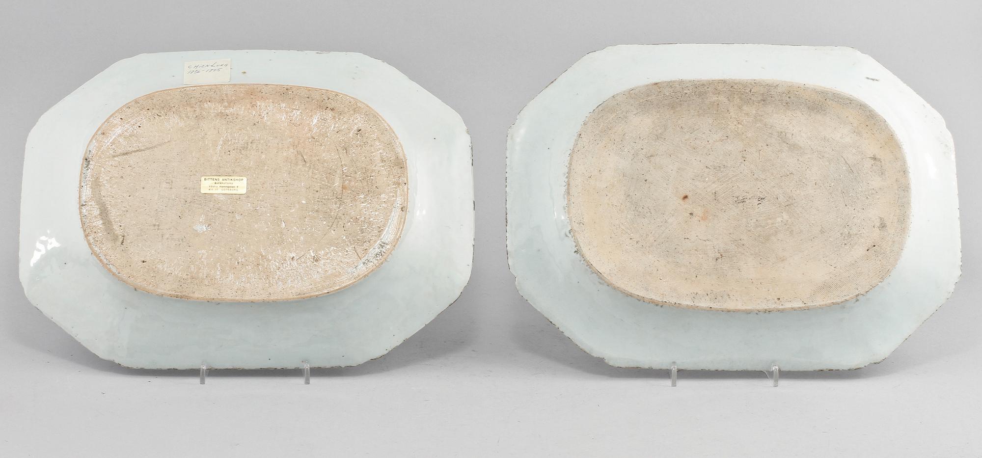 FAT, 2 st, porslin, Kina, 1700-tal.