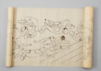 SHUNGA, teckning. Kanoskolan, Edo (1603-1868).