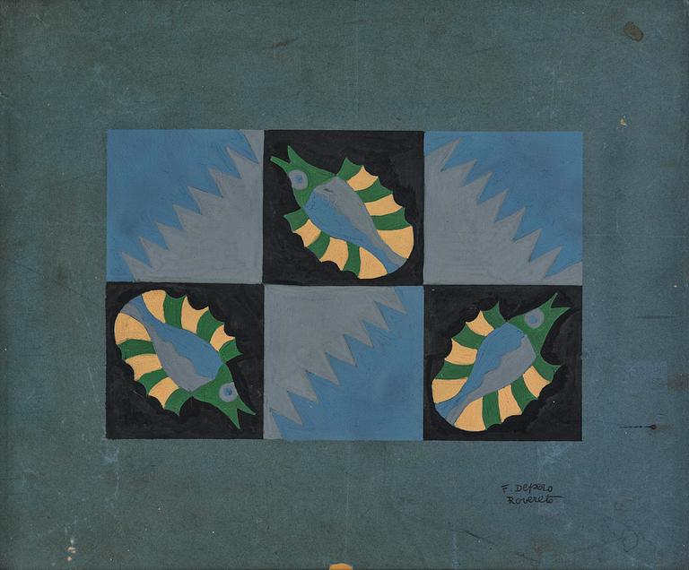 Fortunato Depero, "Composizione di tre pesci".