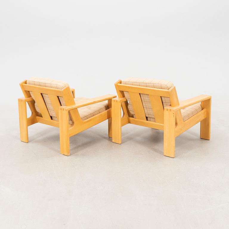 Esko Pajamies, a pair of "Bonanza" armchairs by Asko, 1970s, Finland.
