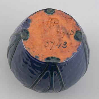 Hilma Persson-Hjelm, an Art Nouveau glazed ceramic vase, signed and dated 1915.