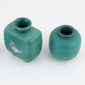 Wilhelm Kåge, two 'Argenta' vases, a bowl and an ashtray, Gustavsberg.