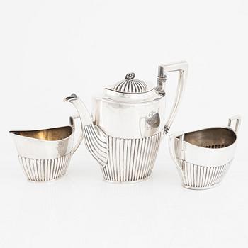 A 3-piece Swedish silver coffee service, mark of CG Hallberg, Stockholm 1918.