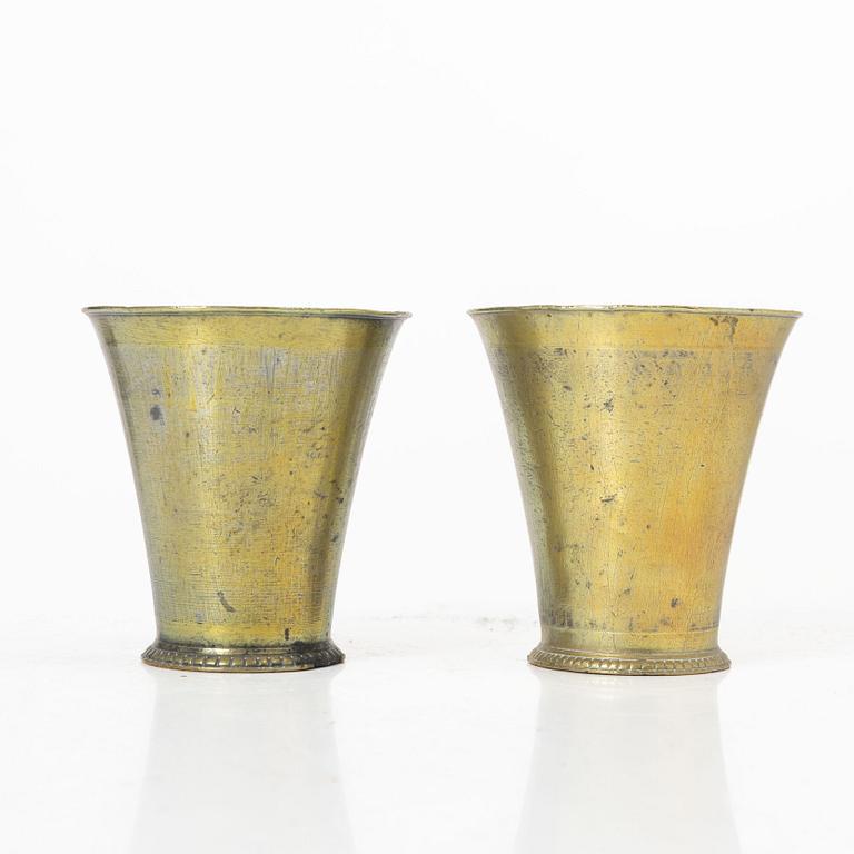 Two beakers, 18th century.