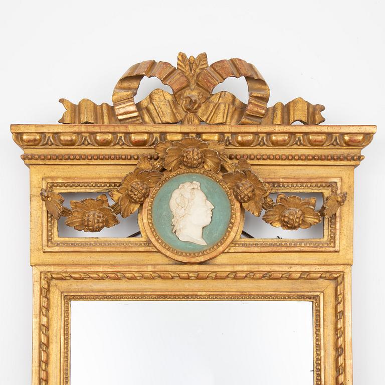 A late Gustavian giltwood mirror by J. Åkerblad (master in Stockholm 1756-99).