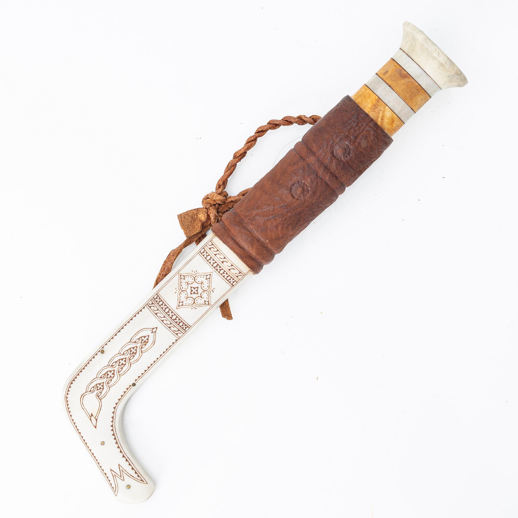 Bengt Olaf Unga, half-horn knife, signed.