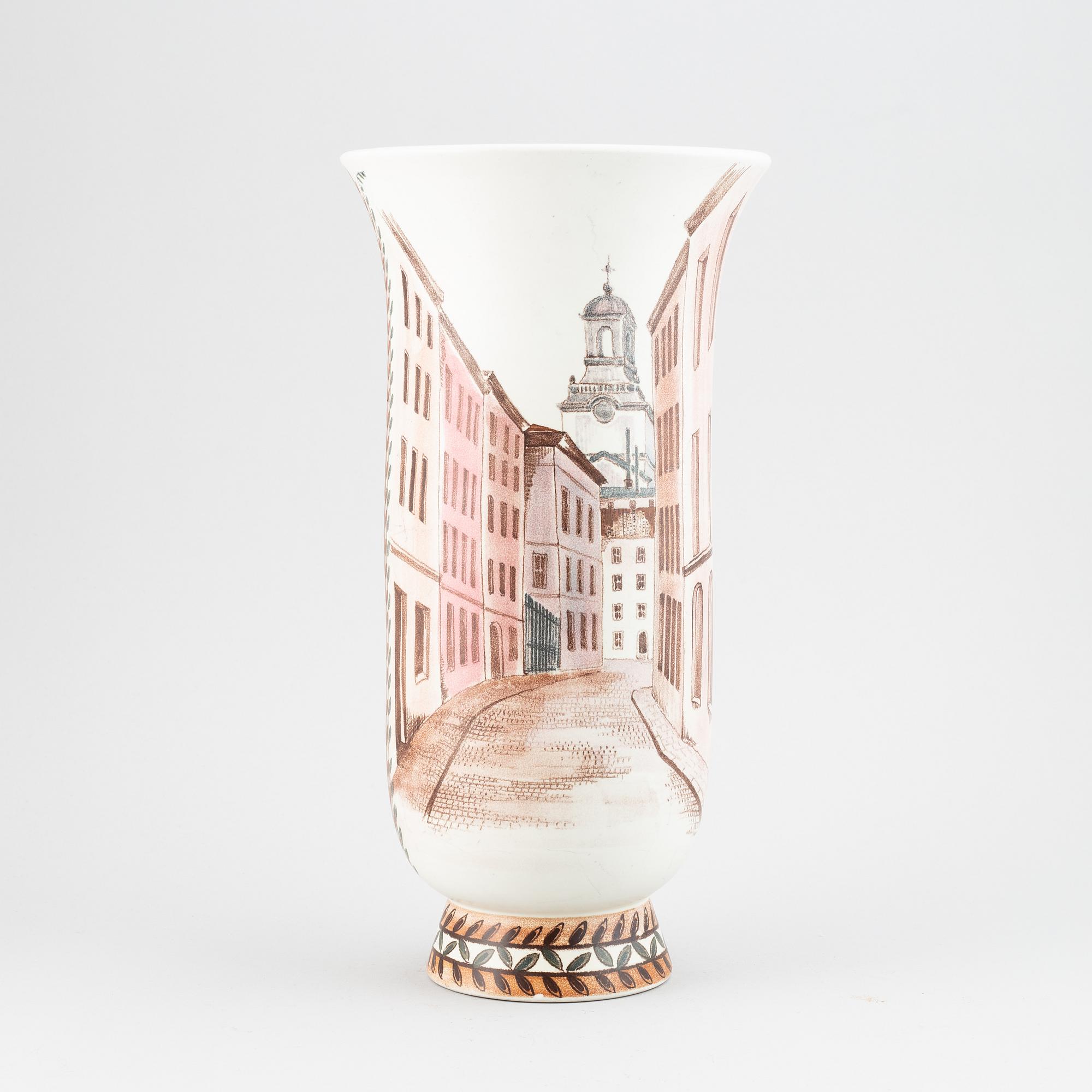 Oskar Dahl, a stoneware vase, Unik 104, Rörstrand 1944.