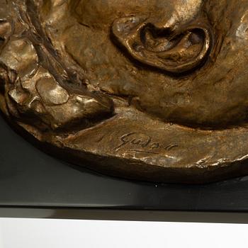 Gudmar Olovson, relief/sculpture. Signed. Numbered. Foundry mark. Bronze, total height 35 cm, length 32 cm.