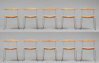 Hans J. Wegner, stolar, 10 st "JH-701", Johannes Hansen, Danmark.