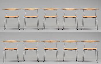 Hans J. Wegner, a set of 10 "JH-701" chairs by Johannes Hansen, Denmark.