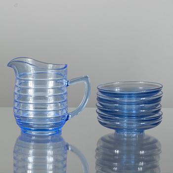 PARTI GLAS, 10 delar, bl a Göran Hongell och Aino Aalto, Karhula Glasfabrik, 1900-talets mitt.