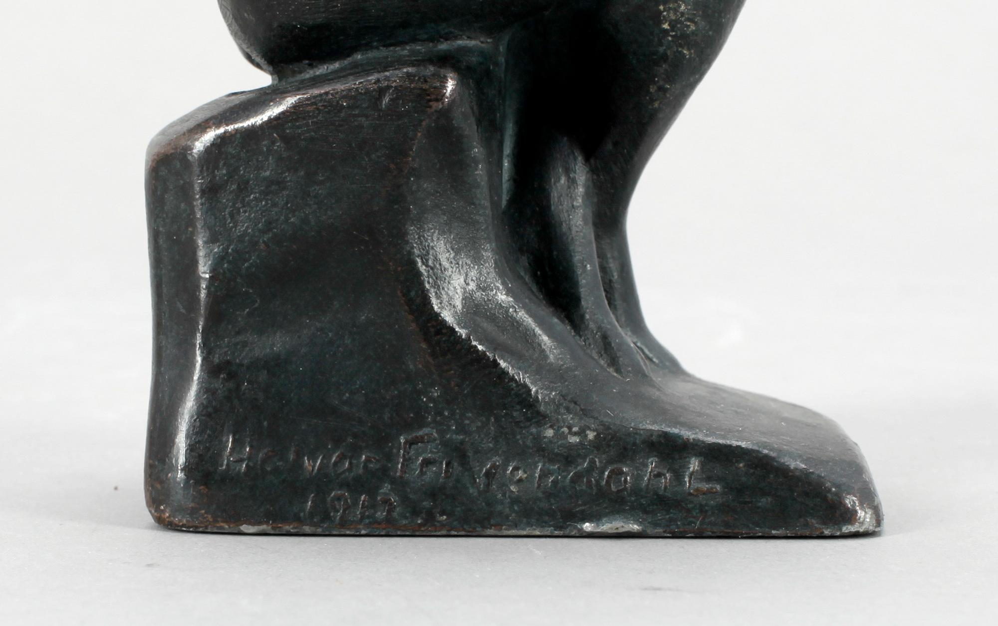HALVAR FRISENDAHL, skulptur, brons, sign. Saknar gjutarstämplar.