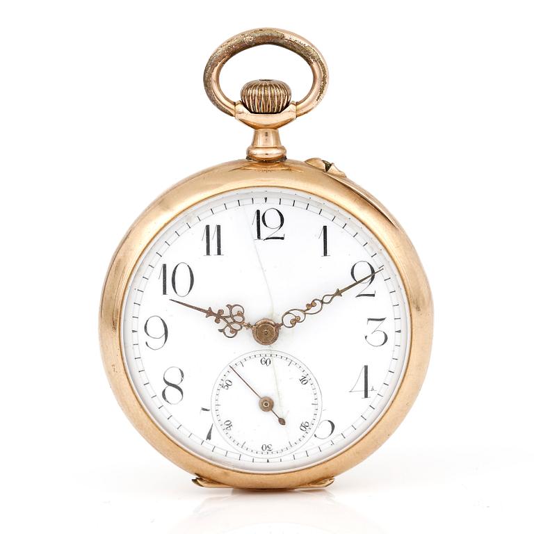 FICKUR, 18K guld och gulmetall, 1900-talets början.