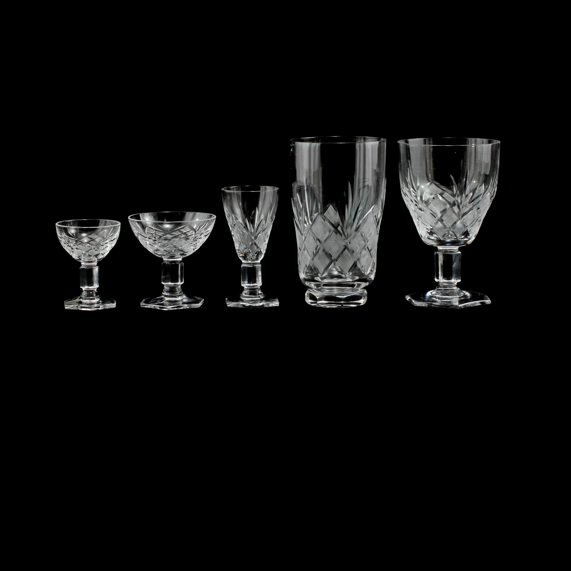 GLASSERVIS, 50 delar, Kosta, 1900-talets andra hälft.