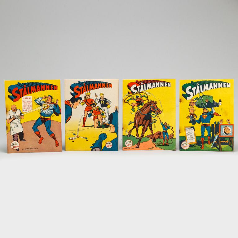 27 'Stålmannen' & 'Läderlappen' magazines, 1949-1951.