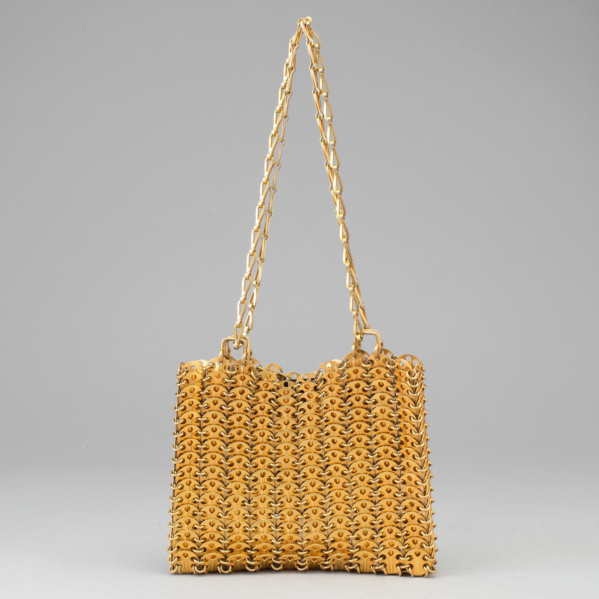 Gilded metal handbag for Paco Rabanne, 1960's.