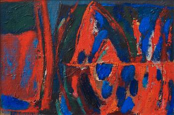 CO Hultén, oil on canvas laid on panel, signed and dated -58.