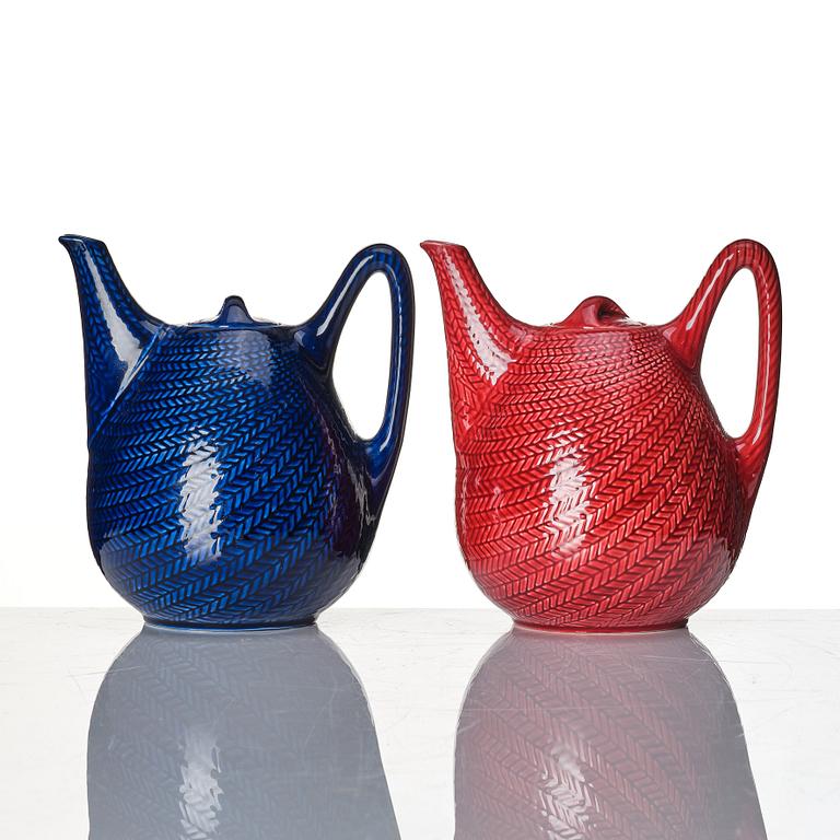 Hertha Bengtson, a 'Blå Eld' 6 pieces tea service, Rörstrand, Sweden 1951-71.