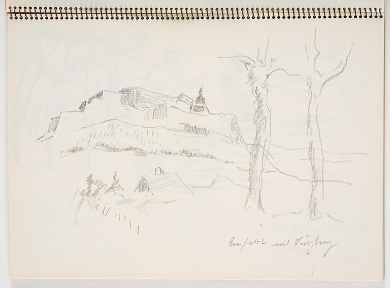 Lotte Laserstein, Skissblock med 23 teckningar varav 3 signerade.