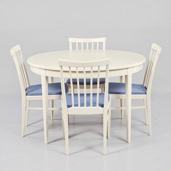 MATGRUPP, 5 delar, "Herrgården", Carl Malmsten, Åfors möbelfabrik, 1900-talets andra hälft.