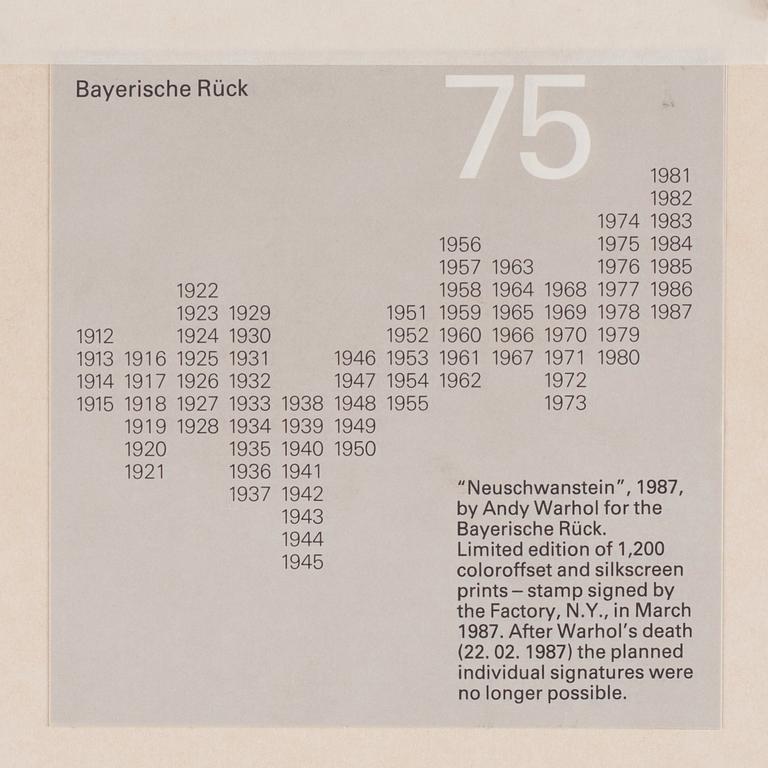 Andy Warhol, 'Neuschwanstein'.