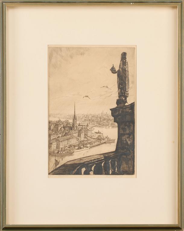 HARALD SALLBERG, 3 st, etsningar, signerade och daterade.