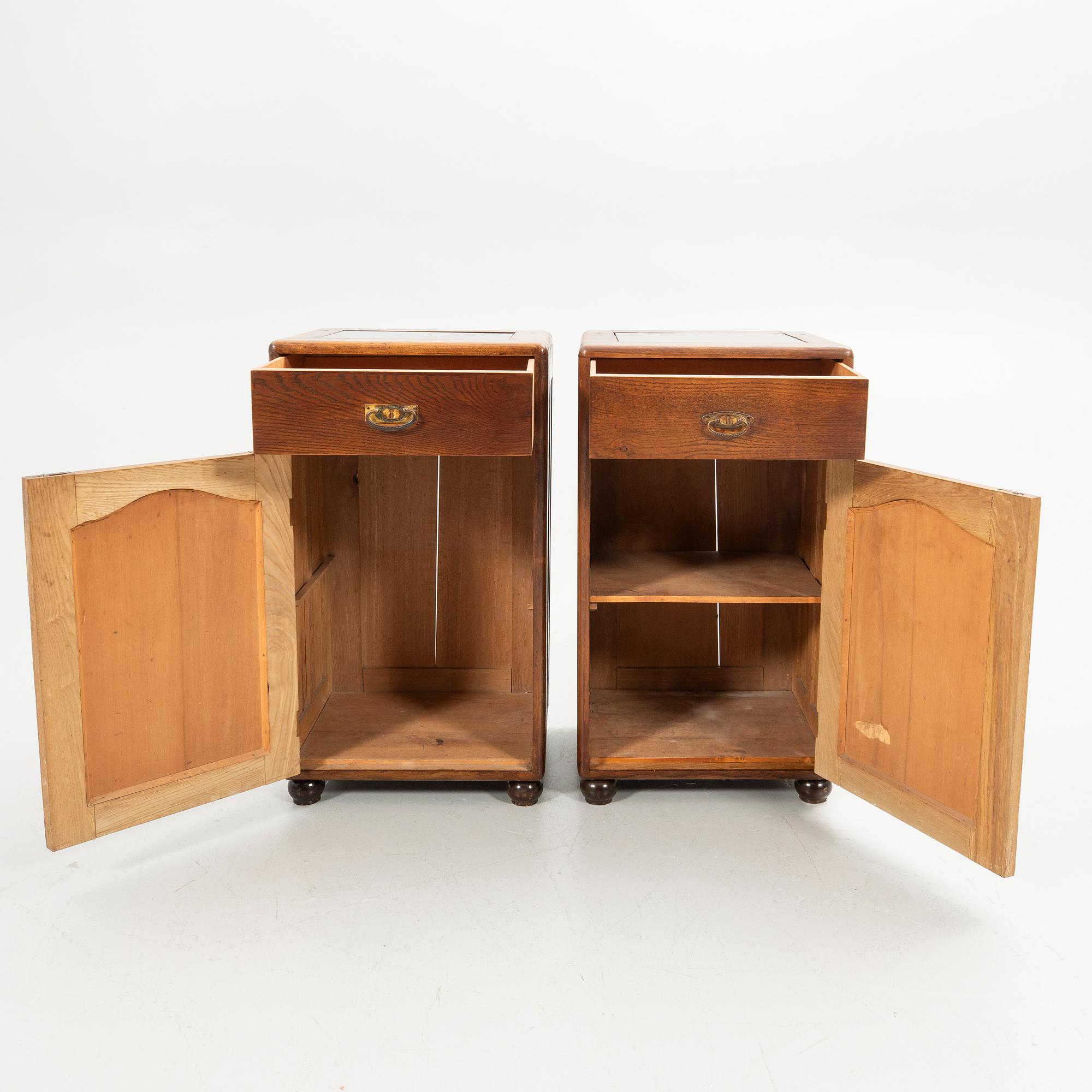 Nightstands, a pair, first half of the 20th century.