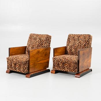 Armchairs, a pair, Art Deco style, 20th century.