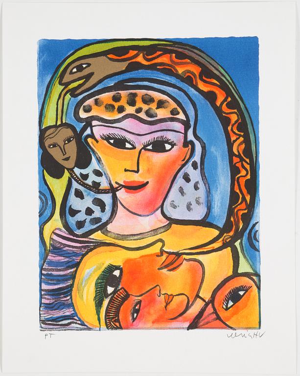 ULRICA HYDMAN-VALLIEN, lithograph in colours, signed, test print.