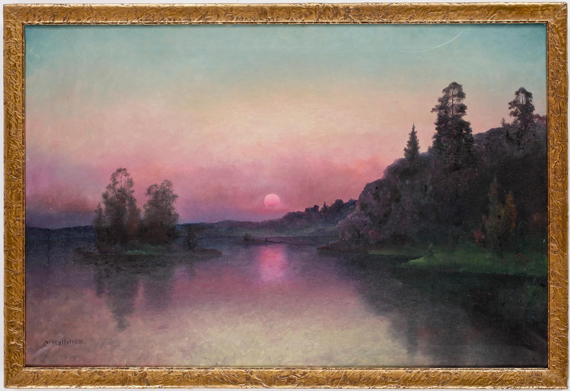 CARL HALLSTRÖM, olja på duk, signerad.
