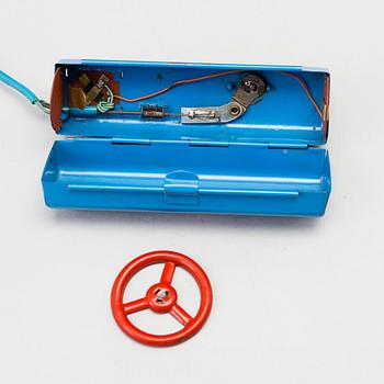 A toy metal car "Sunday Driver", Kosuge, Japan, and "Giant Helicopter", YF, Japan. 1960s.