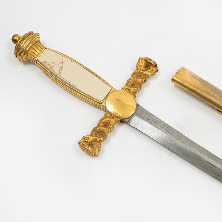 A small sword, 19th Century, with scabbard.