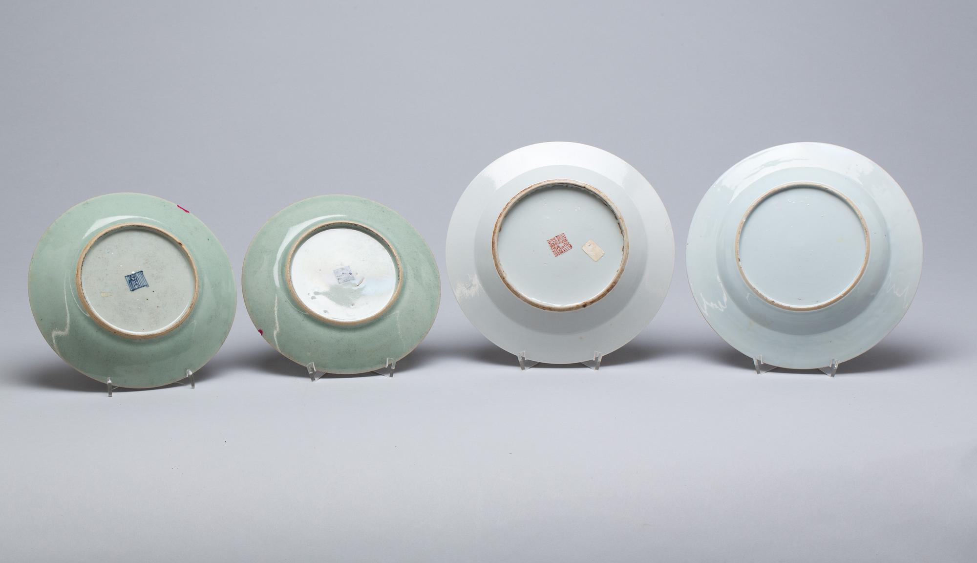 TALLRIKAR, 7 stycken Kina, 1700-1800-tal.