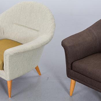 TWO ARMCHAIRS BY BRÖDERNA ANDERSSON FROM THE MIDDLE OF 20TH CENTURY.