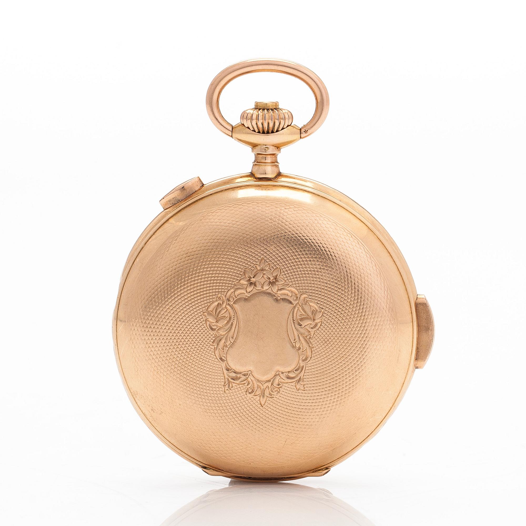 Pocket watch, hunter, repeater, 53.5 mm.