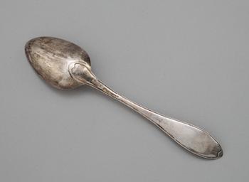 A Swedish silver serving spoon, prop Gothenburg 1828.