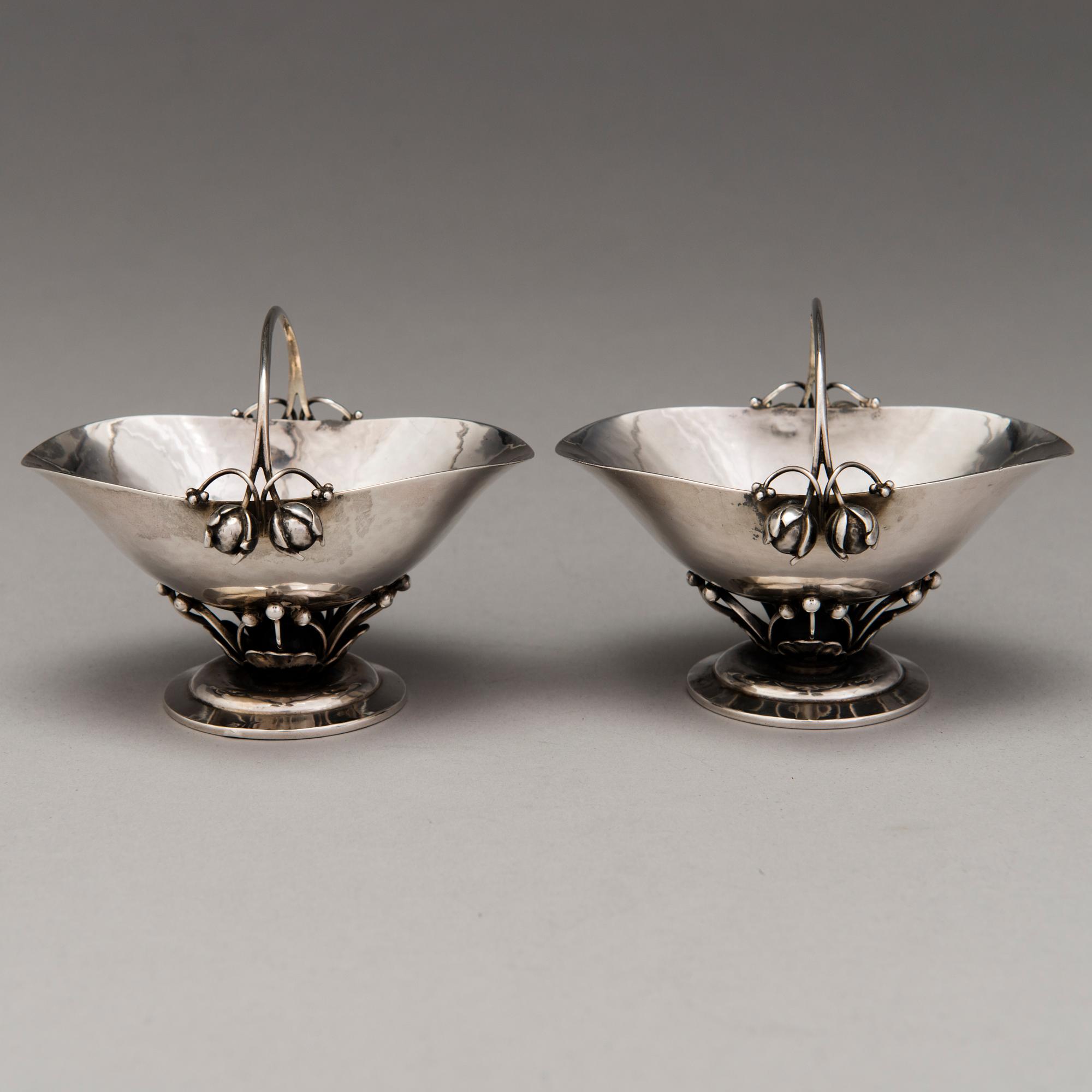 GEORG JENSEN, MALJAPARI, hopeaa, Kööpenhamina, Tanska 1920.