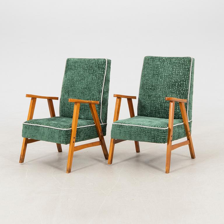 Armchairs, a pair from the mid-20th century.