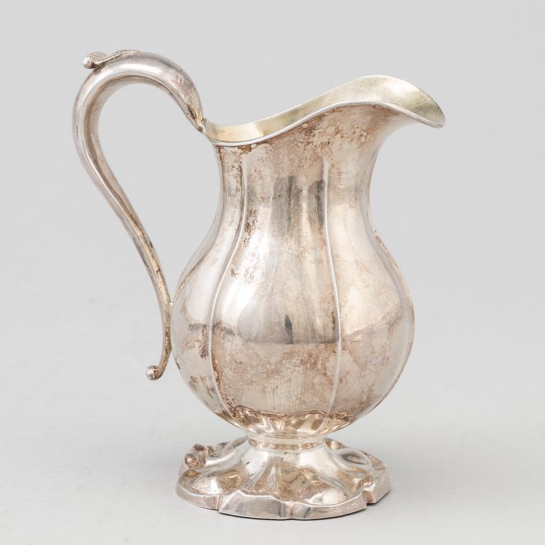 A Swedish SILVER CREAM JUG, 1857, Maker's mark Bror Erik Skogsborg, Eskistuna. Weight ca 135 g.