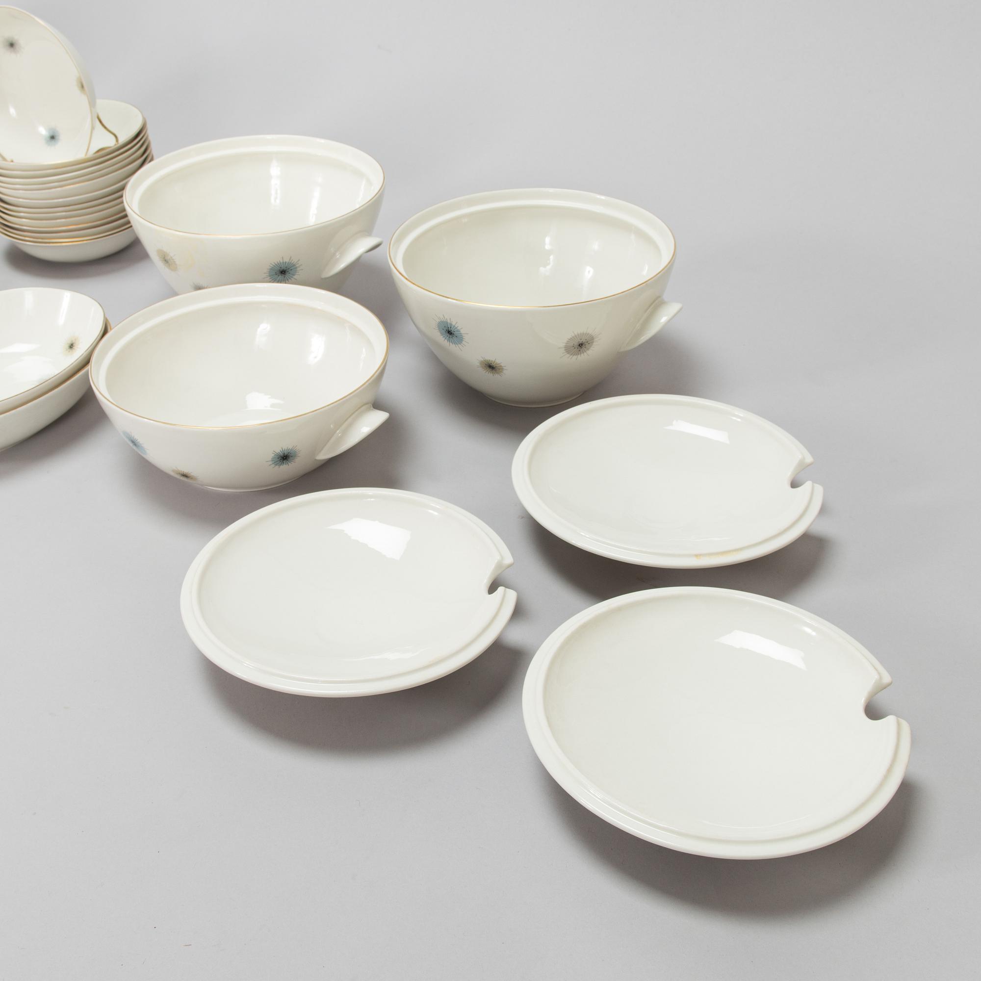 Raija Uosikkinen, ruoka-astiasto, "Jupiter", posliini, Arabia 1960-67.