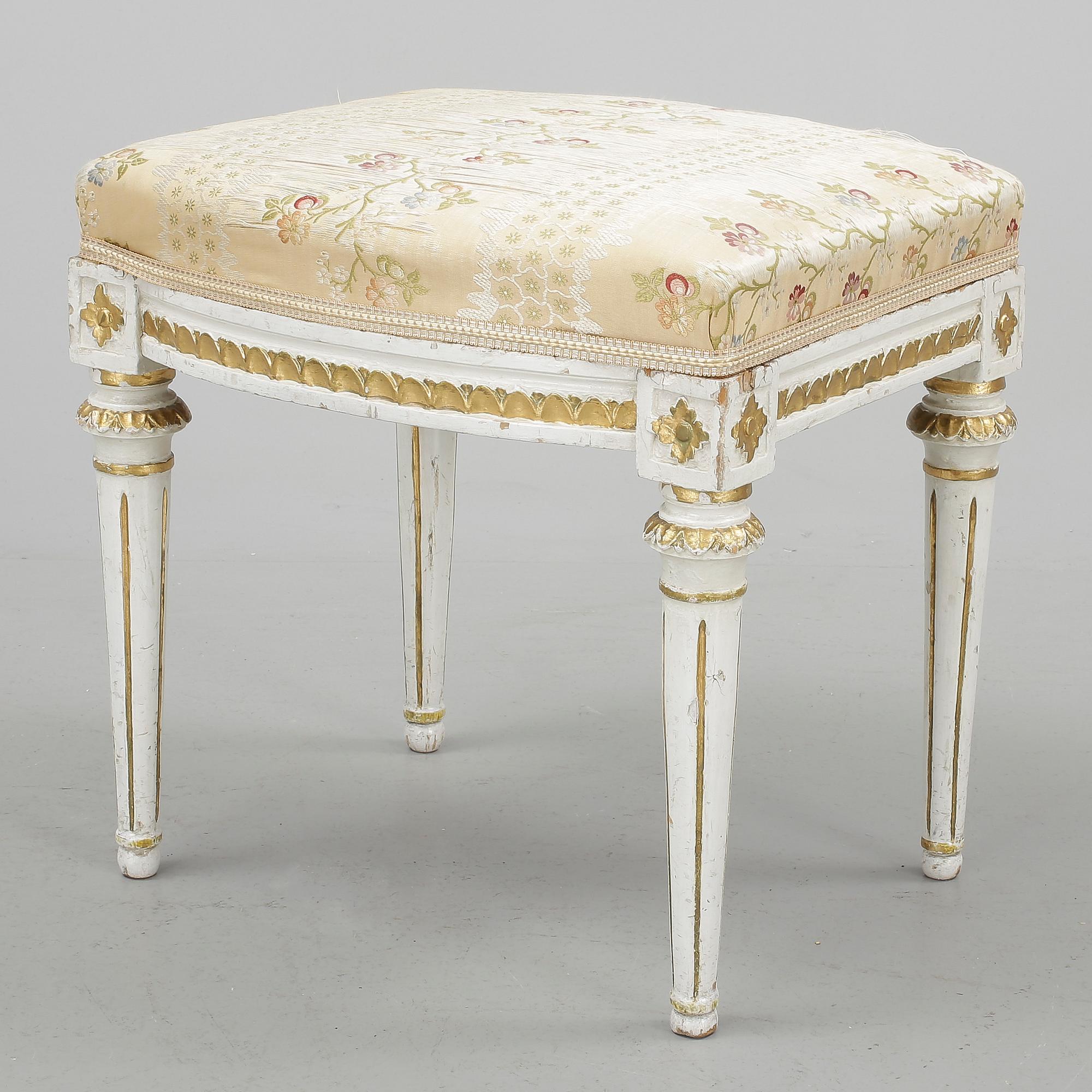 TABURETT, gustaviansk, Carl Johan Wadström (1758-1816), stolmakare i Stockholm.