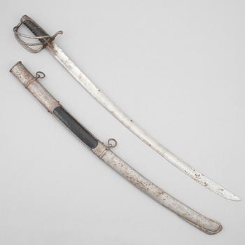 Sabre, Swedish, m/1825 for the hussars, with scabbard.
